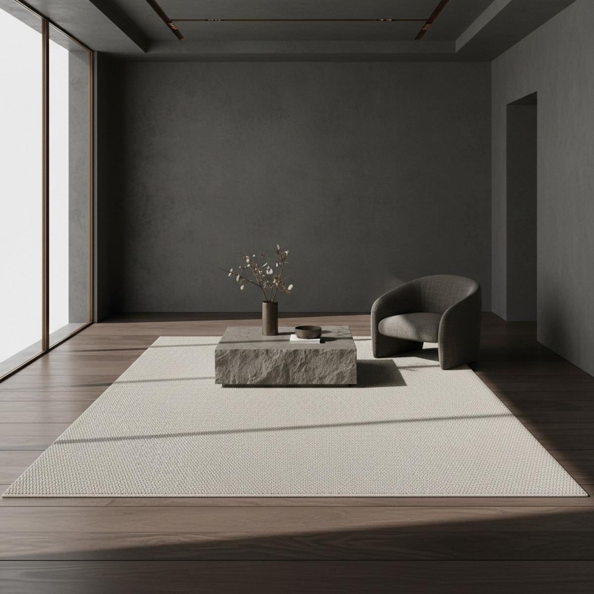 TEPPICH Flachgewebe CIMA in Creme, einfarbig, 240 x 340 cm - Beige, Textil (340/240cm) - KADIMA DESIGN