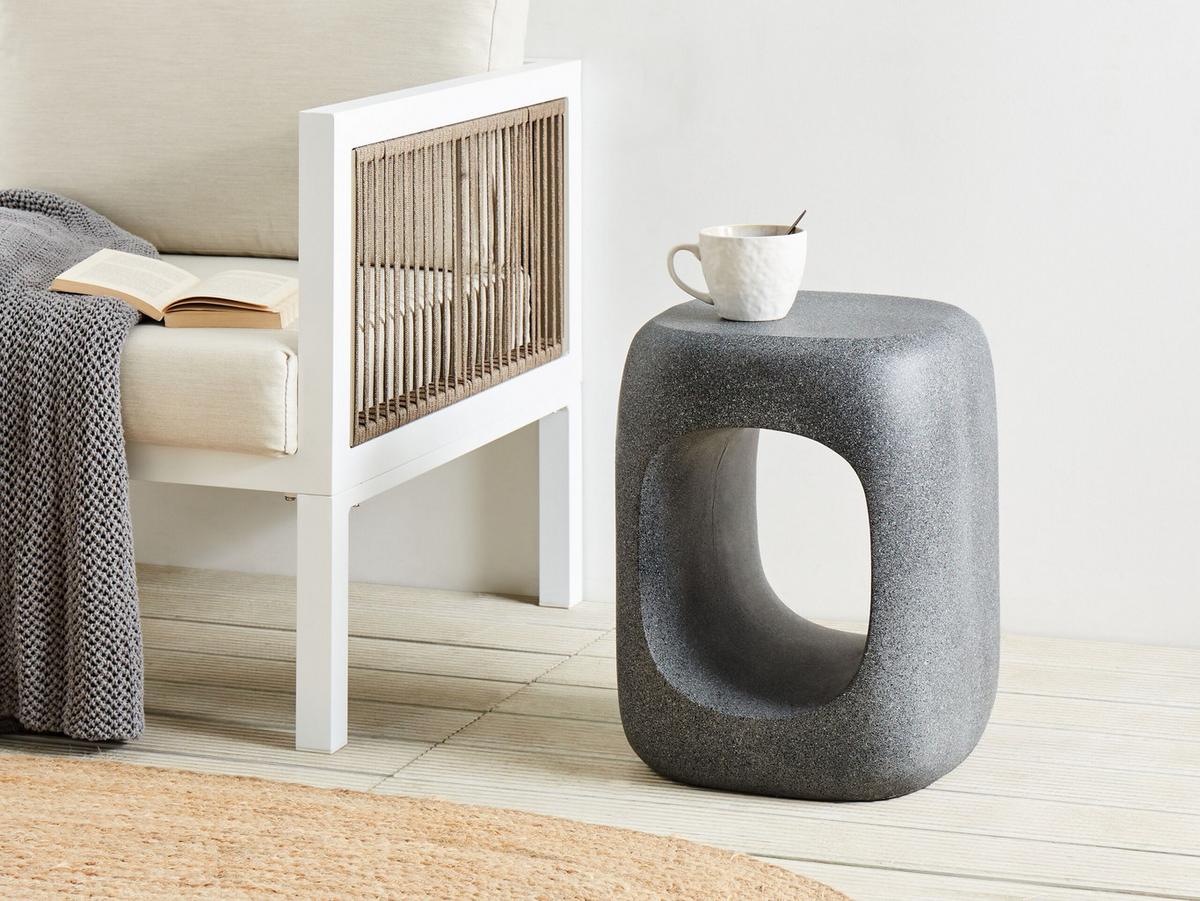 BEISTELLTISCH Beton Marmor Optik grau 33/33 cm Pelmo - Grau, Stein (33/33/45cm) - Beliani
