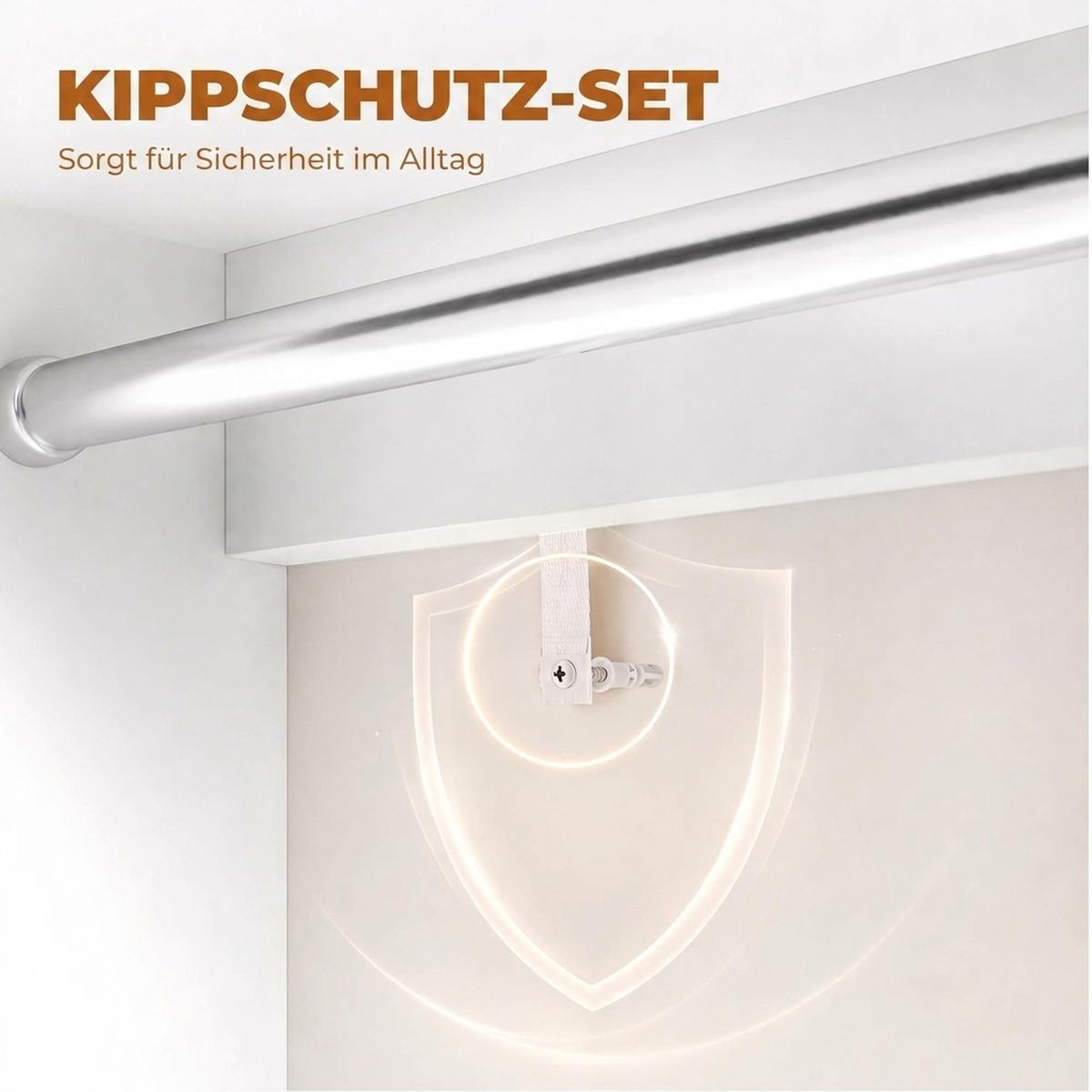 GARDEROBE-SET Spanplatte Weiß - Weiß, Holzwerkstoff/Metall (30/169/80cm) - HOMCOM