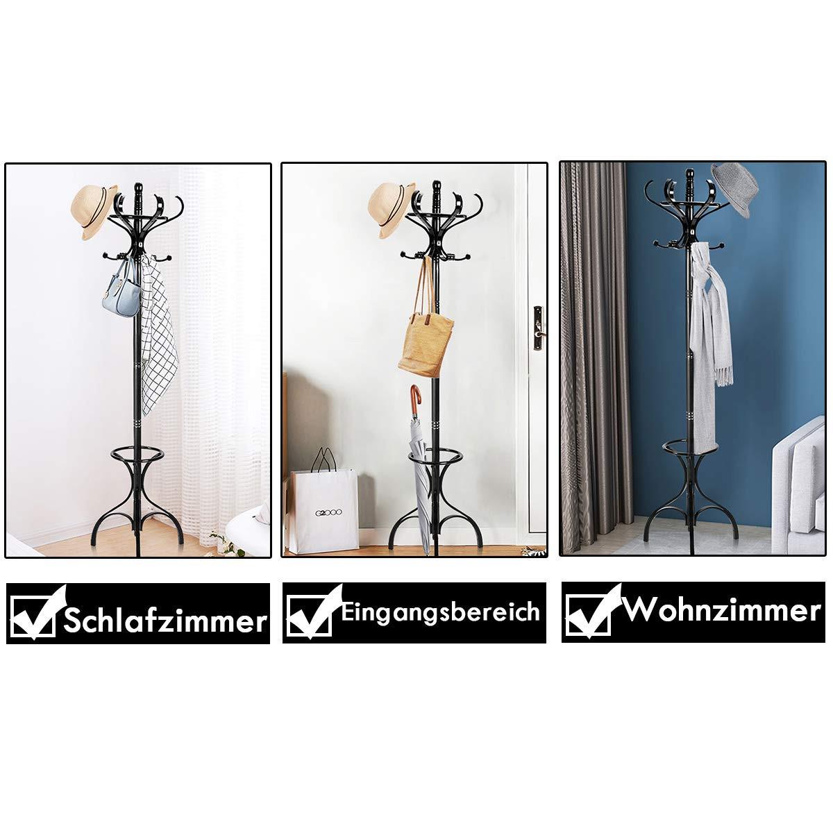 GARDEROBENSTÄNDER Schwarz - Schwarz, Holz (47.5/182/45cm) - COSTWAY