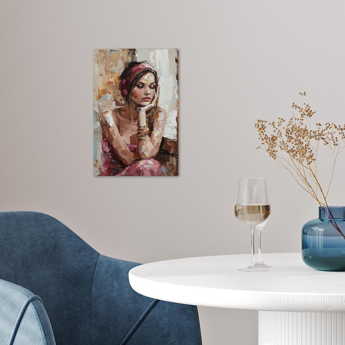 POSTER Frau - Lackierung - Porträt - Modern Room Decor 20x30 cm - Altrosa, Papier (20/30/0.1cm) - MuchoWow