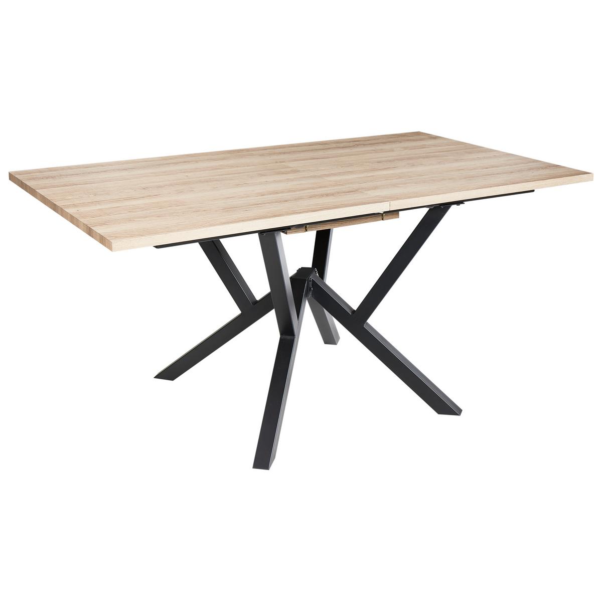 ESSTISCH ausziehbar Hellbraun 160-200/90 cm Ansell - Hellbraun, Holzwerkstoff (160/90/77cm) - Beliani