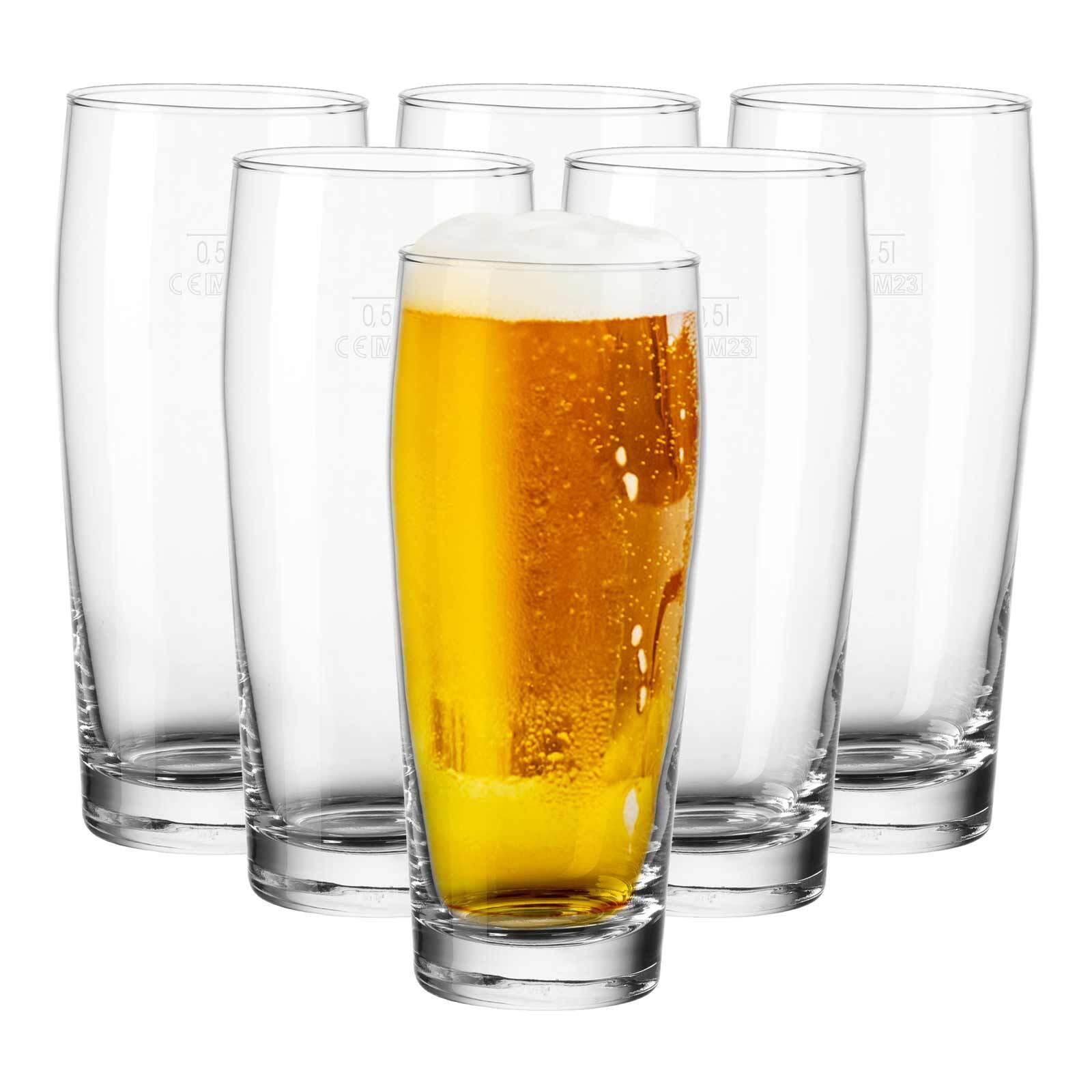 WILLI BECHER GEEICHT Willy transparent 0,5 l 6er Set - Transparent, Glas (0.5L) - Van Well