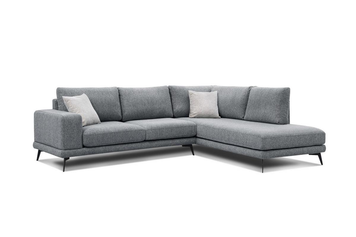 ECKSOFA MEDIOLANE 5-Sitzer, grau - Grau, Holzwerkstoff/Textil (282/219cm) - Wozimo