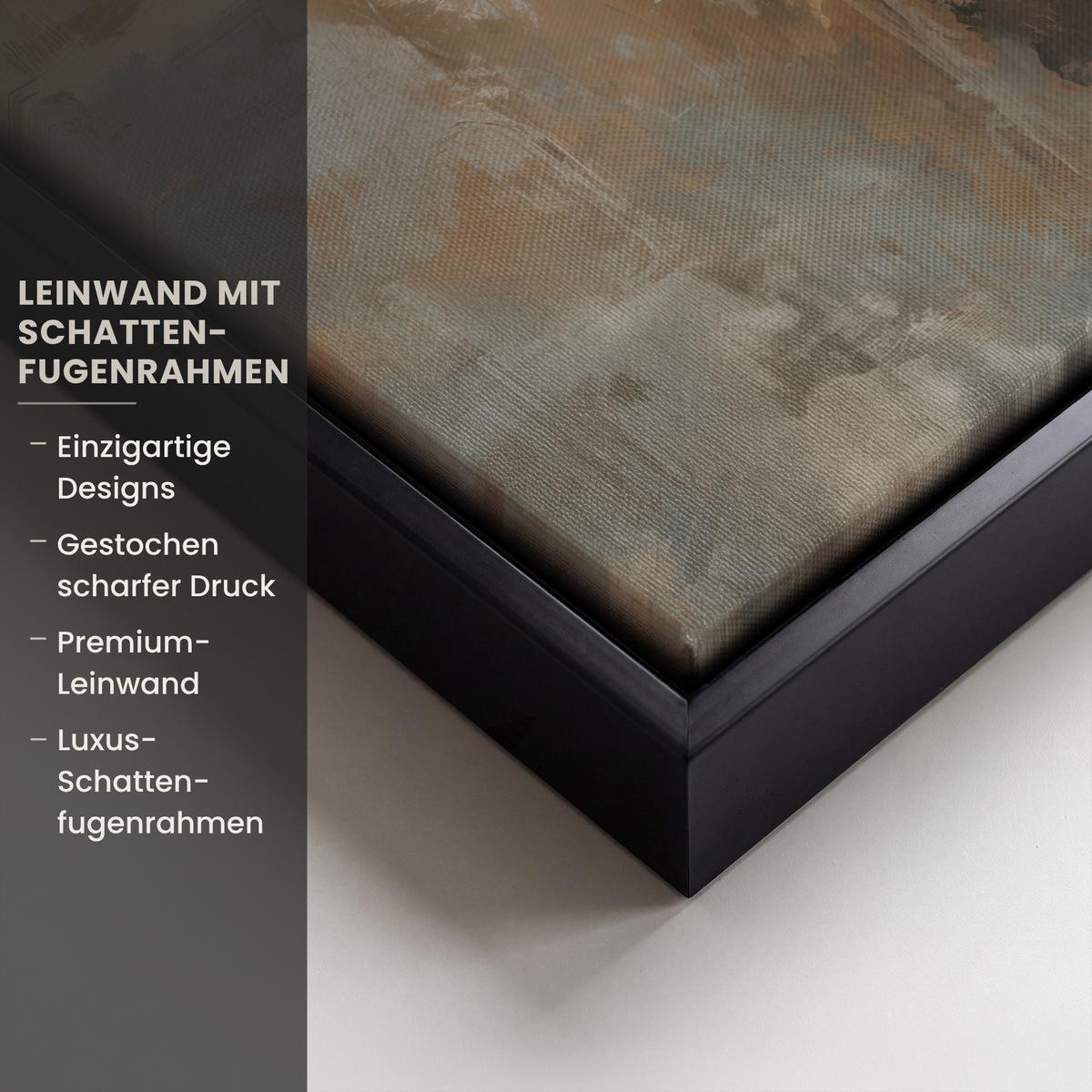 LEINWAND Bilder mit Rahmen - Abstrakt - Kreuz - Hand - Christentum - 30x20 - Hellbraun, Textil (30/20cm) - MuchoWow