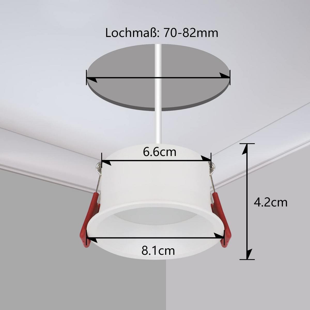 EINBAUSTRAHLER Adelmo II 8.1/6.6/4.3cm - Weiß, Metall (8.1/6.6/4.3cm) - Nettlife