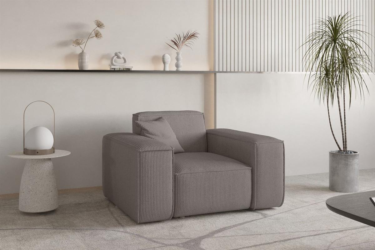 SESSEL Celes Premium Stoff Scala - Taupe, Holzwerkstoff/Textil (121/73/88cm) - Fun Möbel