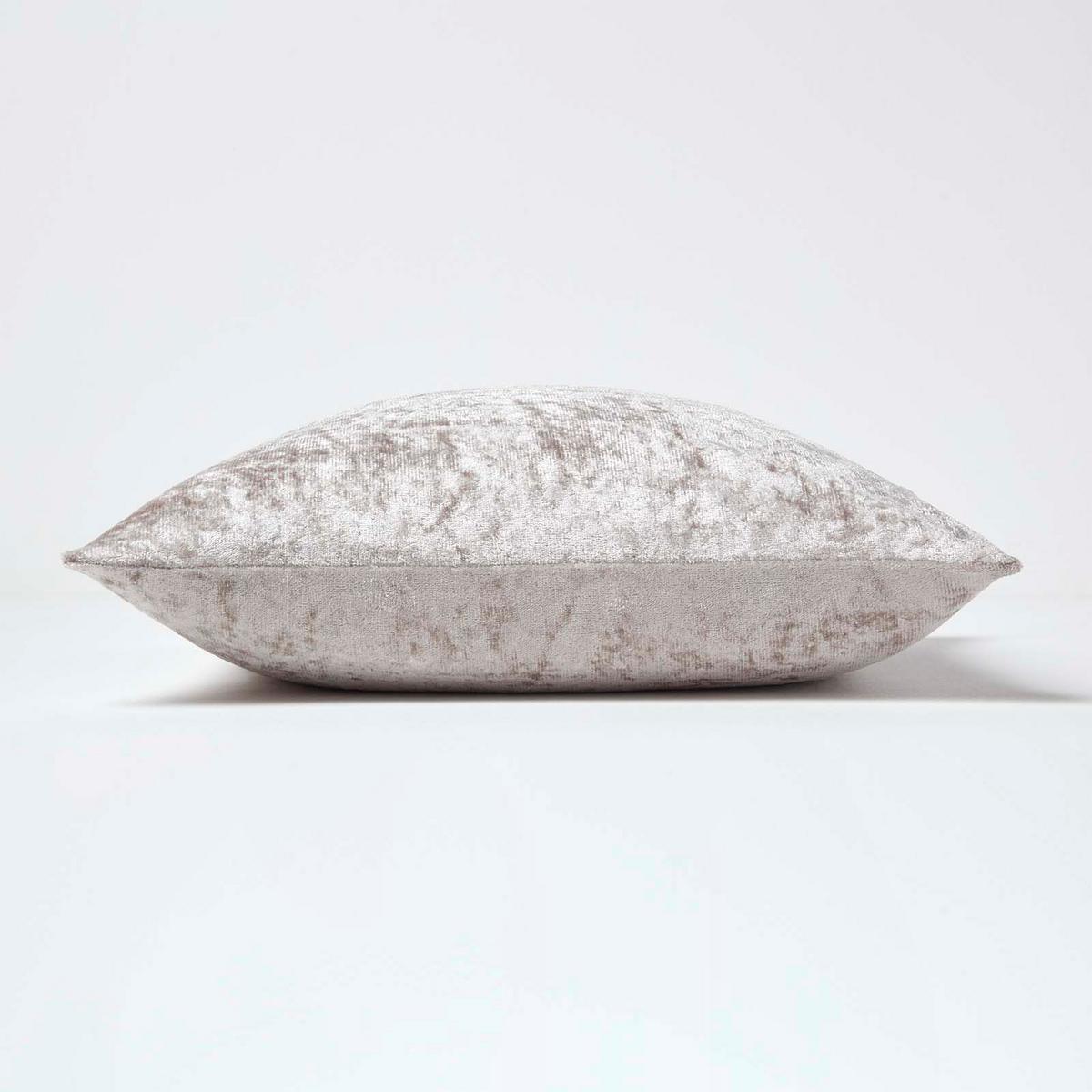 KISSENHÜLLE Pannesamt creme 45/45 cm - Creme, Textil (45/45cm) - Homescapes
