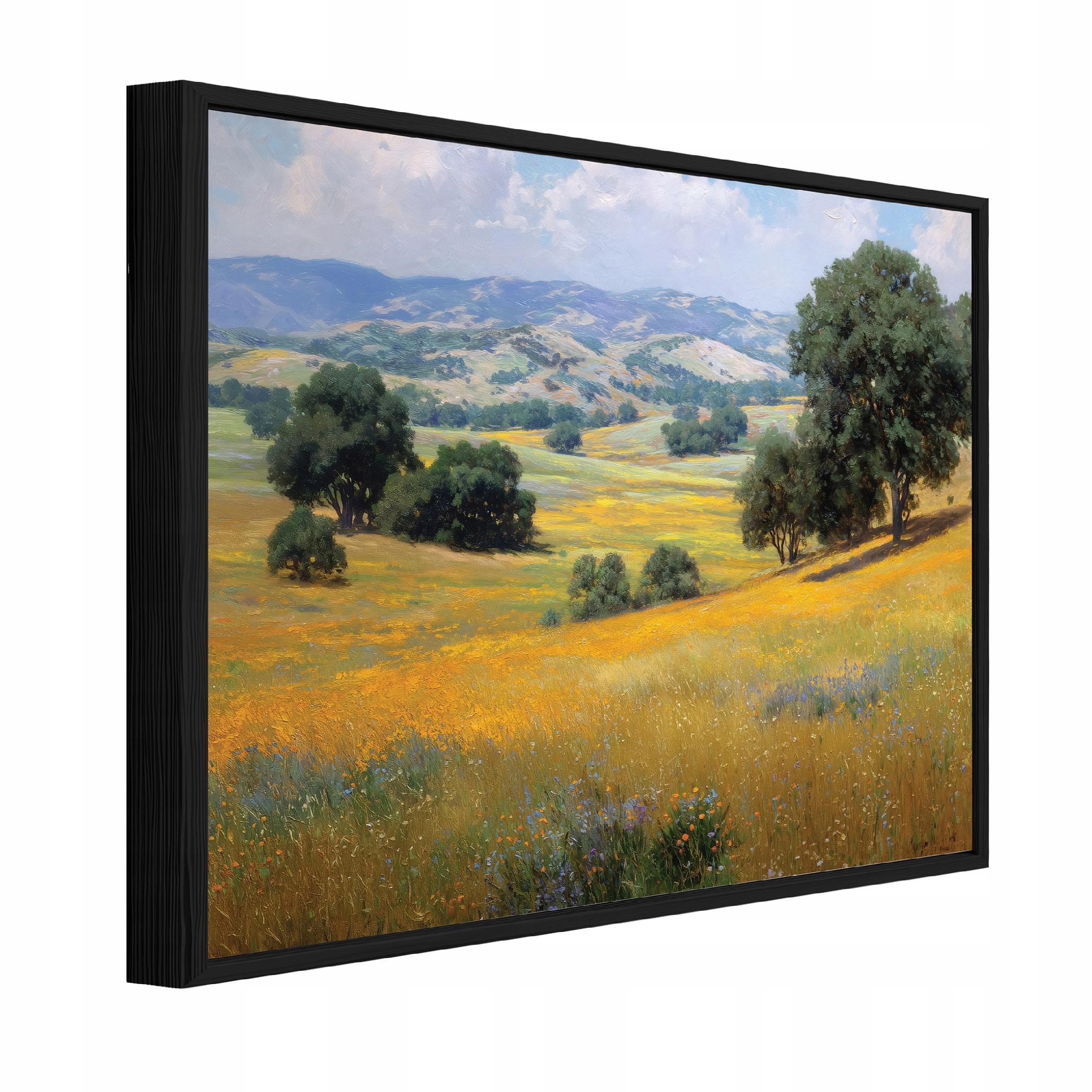 BILDER mit Rahmen Landschaft Feld Beige 100x70 cm - Multicolor, Holzwerkstoff (100/70cm) - Wallarena