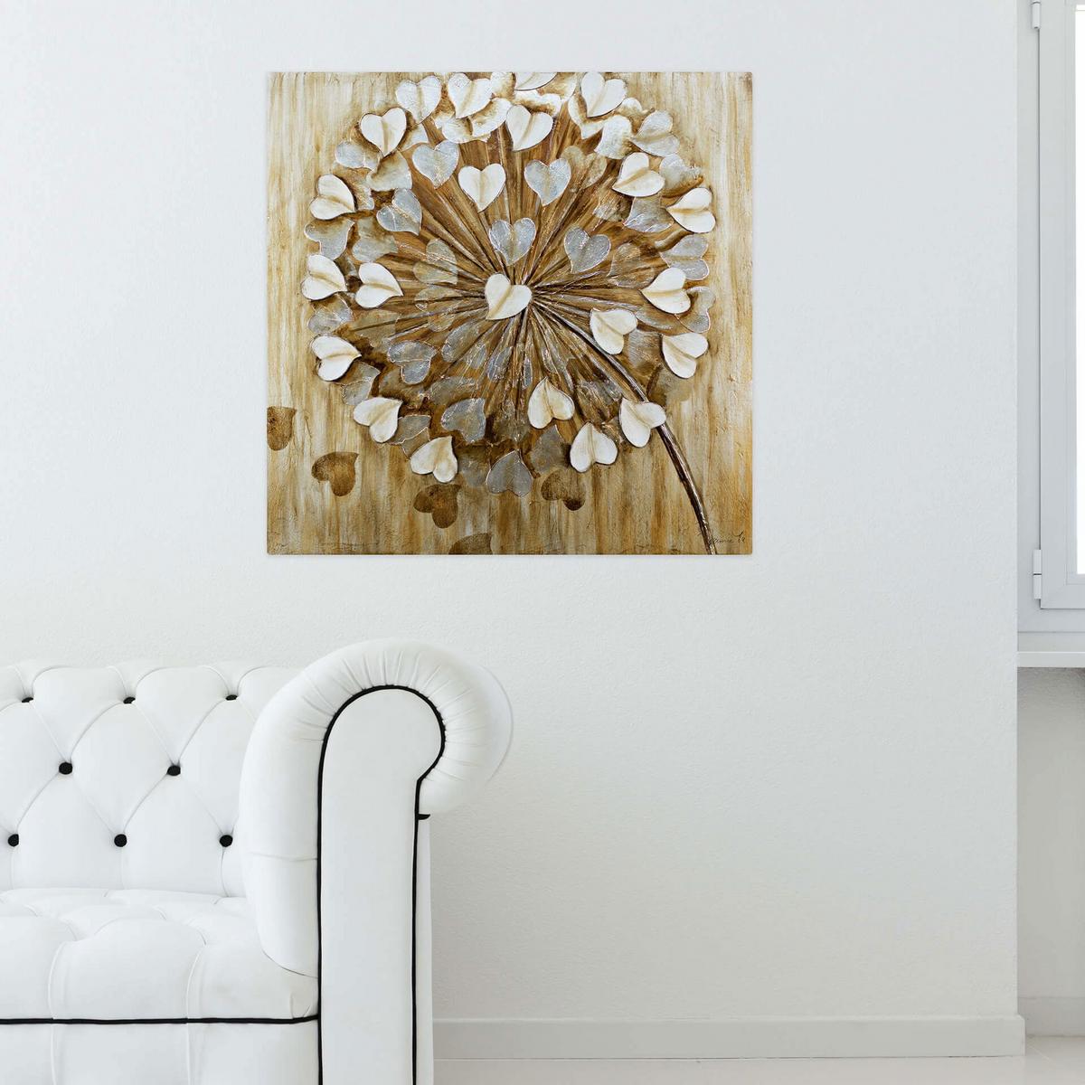 ÖLGEMÄLDE 80/80 cm - Beige/Braun, Holz/Textil (80/80cm) - KUNSTLOFT