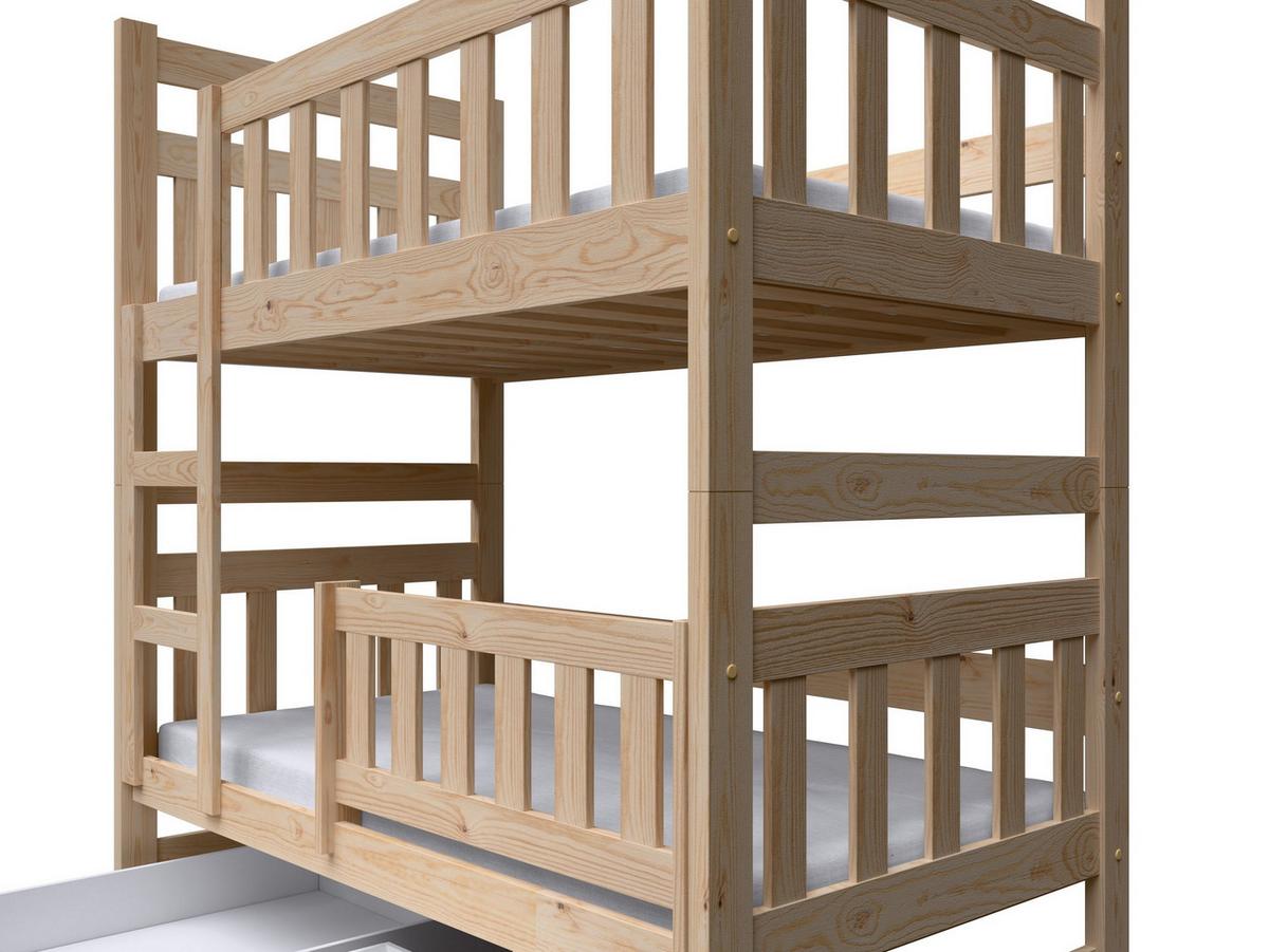 ETAGENBETT DINOS mit Bettkasten 80x185 cm Kieferfarben - Kieferfarben, Holz (80/185cm) - MASSENO