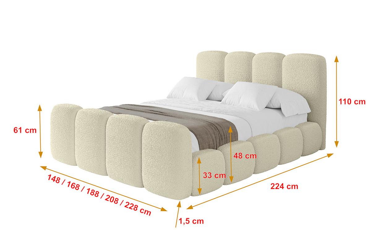POLSTERBETT mit Bettkasten, Fußteil und Lattenrost, Boxbett ohne Matratze - KALA-Z 160x200 Beige - Taupe, Holzwerkstoff/Textil (160/200cm) - ALTDECOR