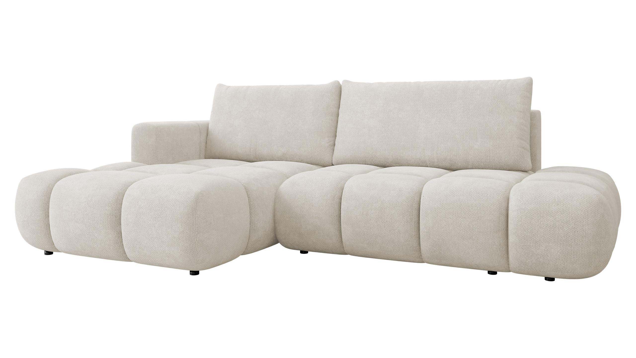 ECKSOFA Soffi, Seite: Links - Creme/Schwarz, Holz/Kunststoff (283/166cm) - MIRJAN24