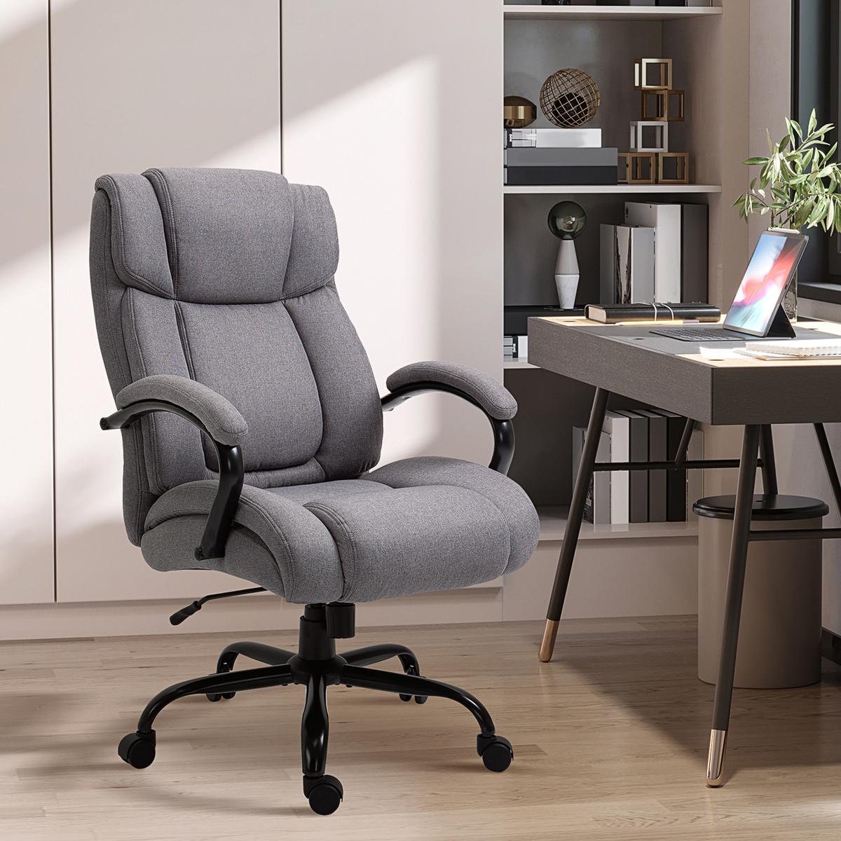 BÜROSTUHL Schreibtischstuhl höhenverstellbar Belastbarkeit 220 kg Hellgrau - Hellgrau, Kunststoff (72.5/118/80cm) - Vinsetto