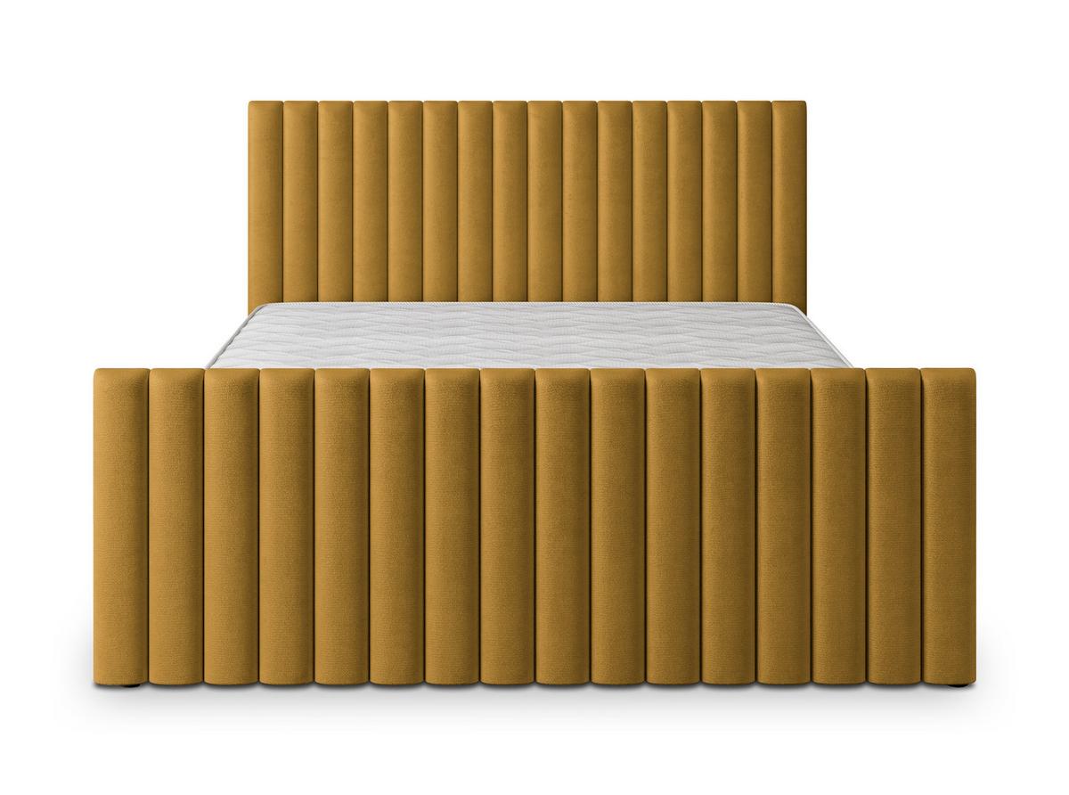 POLSTERBETT CANOVA K 200x200 cm mit Bettkästen - Gelb - Gelb, Holz/Textil - MASSENO