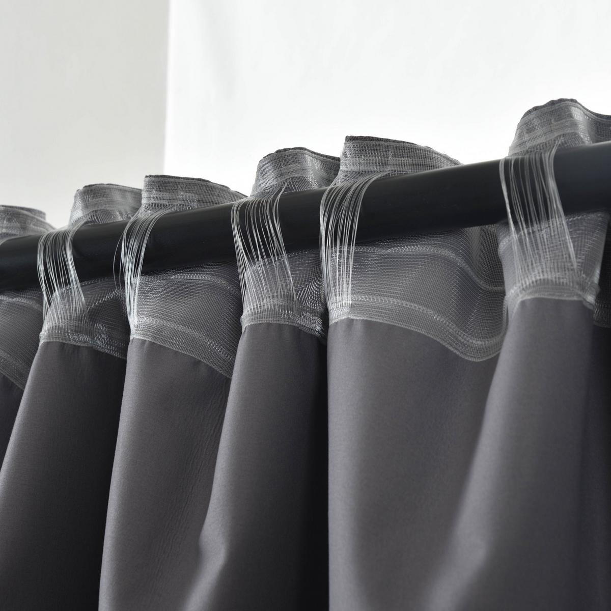 VORHANG 2ER SET BOSTON DARK HxB 175x140 cm Dunkelgrau - Dunkelgrau, Textil (140/175cm) - Gardinenbox