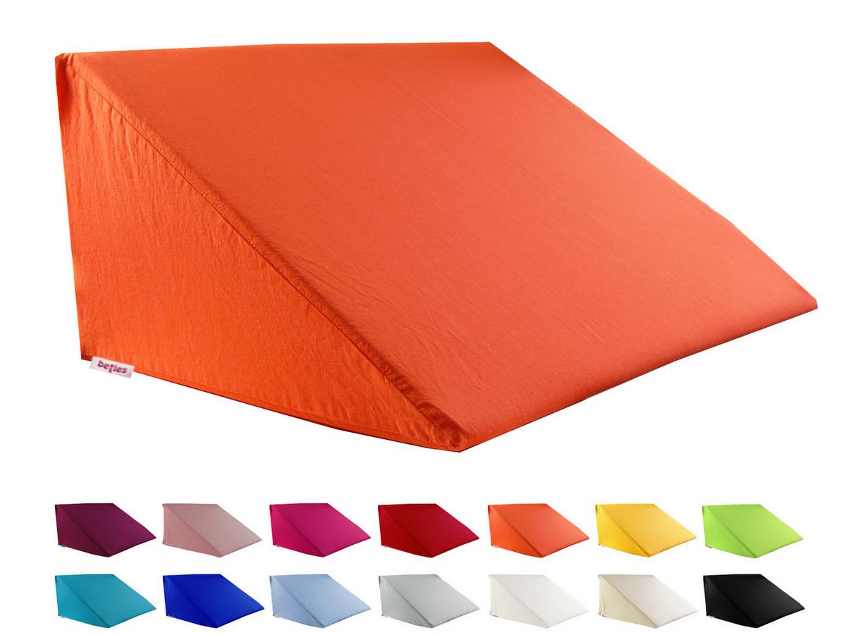 KEILKISSENBEZUG Basic 100% Baumwolle orange 62/49/30 cm - Orange, Textil (62/49cm) - beties Heimtextil