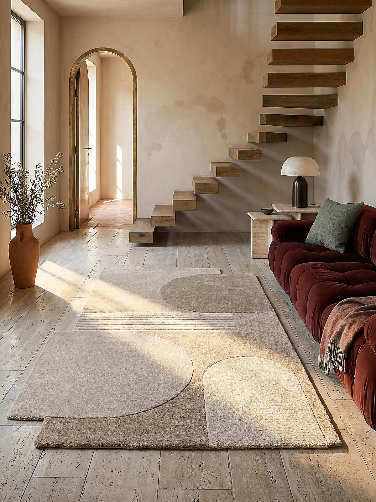 WOLLTEPPICH HALLEIN, abstrakt, aus Wolle, Natur, 200 x 290 cm - Beige, Textil (290/200cm) - KADIMA DESIGN