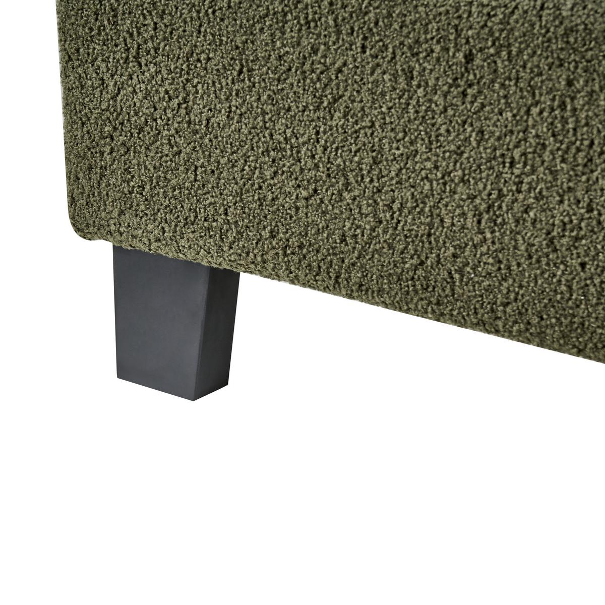 BETT 160/200 cm Dunkelgrün Roanne - Dunkelgrün/Braun, Textil (160/200cm) - Beliani