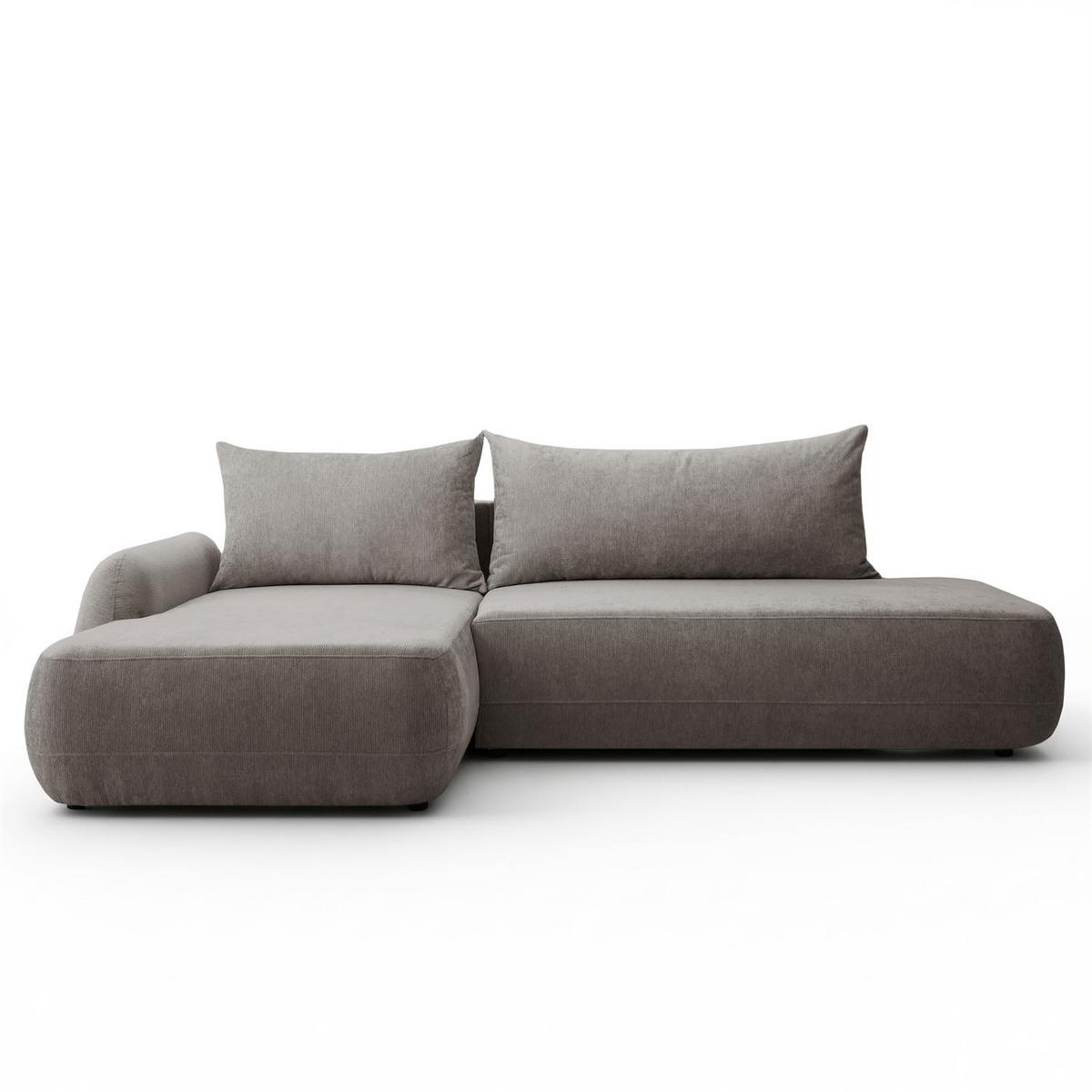 ECKSOFA GOYA mit Schlaffunktion und Bettkasten, Linke, Perfect Harmony 85 - Hellgrau, Textil (184/302cm) - Lookway