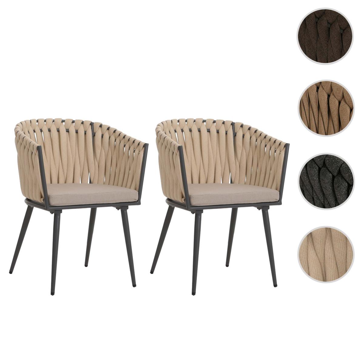 ESSZIMMERSTUHL Cremeweiß, Braun 2er-Set - Weiß/Braun, Textil (61/82/57cm) - MCW