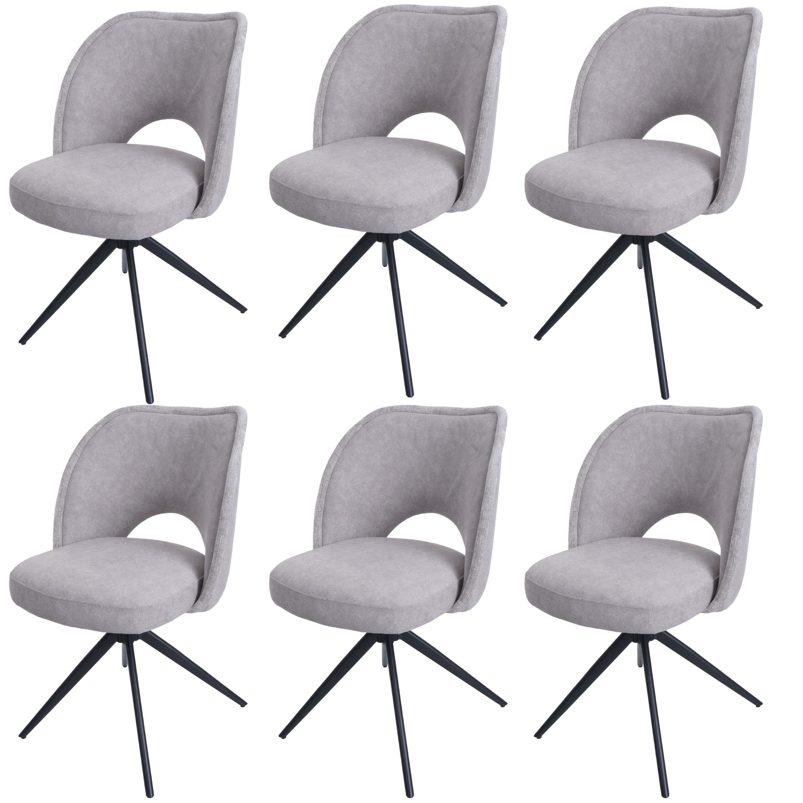 ESSZIMMERSTUHL Hellgrau 6er-Set - Hellgrau, Textil (54/84/60cm) - MCW