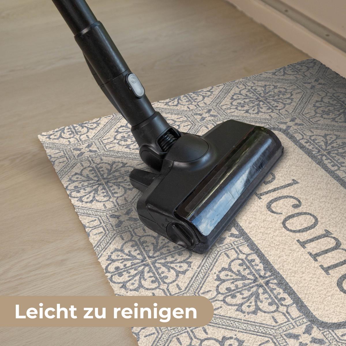 FUSSMATTE Willkommen - Klassisch - Grau Flurteppich 60x40 cm - Beige, Kunststoff (60/0.4cm) - MuchoWow