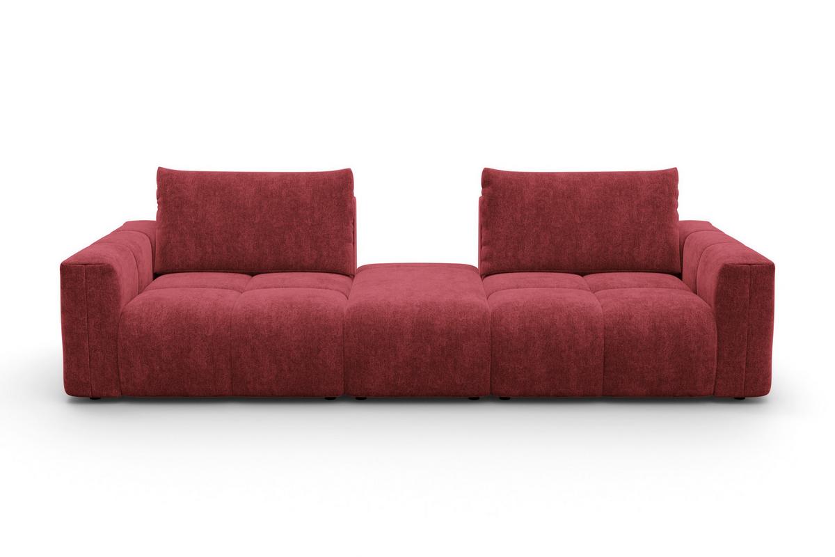 SOFA VERONA 4-Sitzer, Dunkelrot - Schwarz/Dunkelrot, Holz/Textil (282/83/110cm) - Courtois Laville