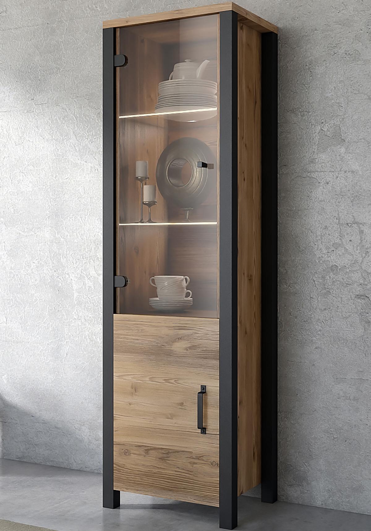 VITRINE in Braun - Braun, Holzwerkstoff (56/191/43cm) - MASSENO