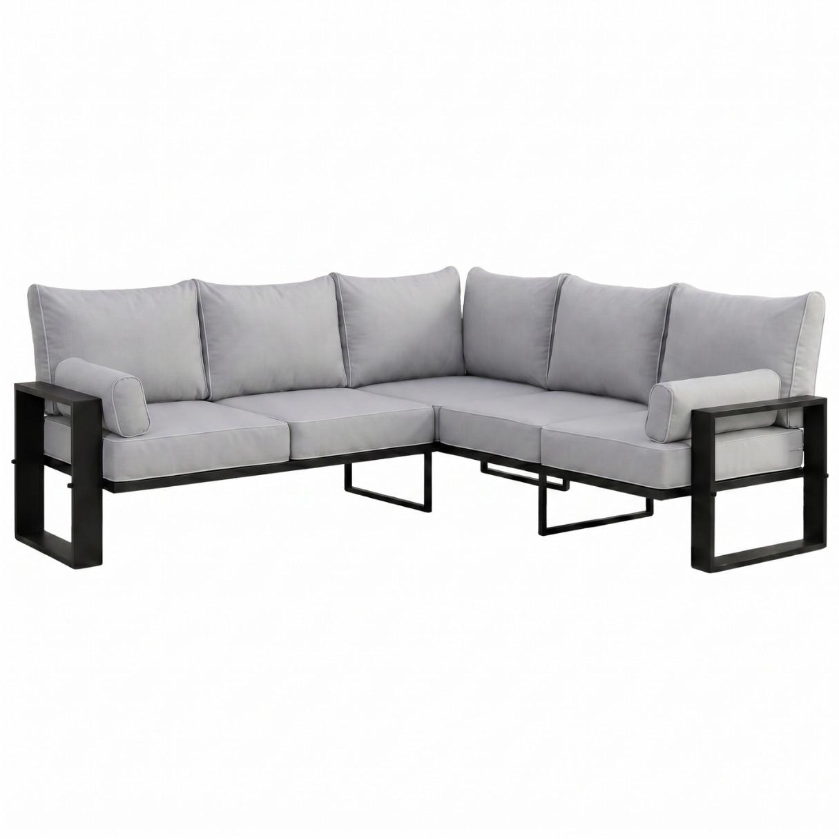 LOUNGEECKTEIL Verdino 2R2 mit Metallrahmen 207 cm Hellgrau - Hellgrau, Metall (207/90/207cm) - Beautysofa