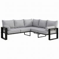 LOUNGEECKTEIL Verdino 2R2 mit Metallrahmen 207 cm Hellgrau - Hellgrau, Metall (207/90/207cm) - Beautysofa