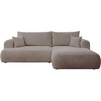 ECKSOFA Ovo Cord mit Cordbezug Beige, rechts - Beige/Schwarz, Textil (165/260cm) - Selsey