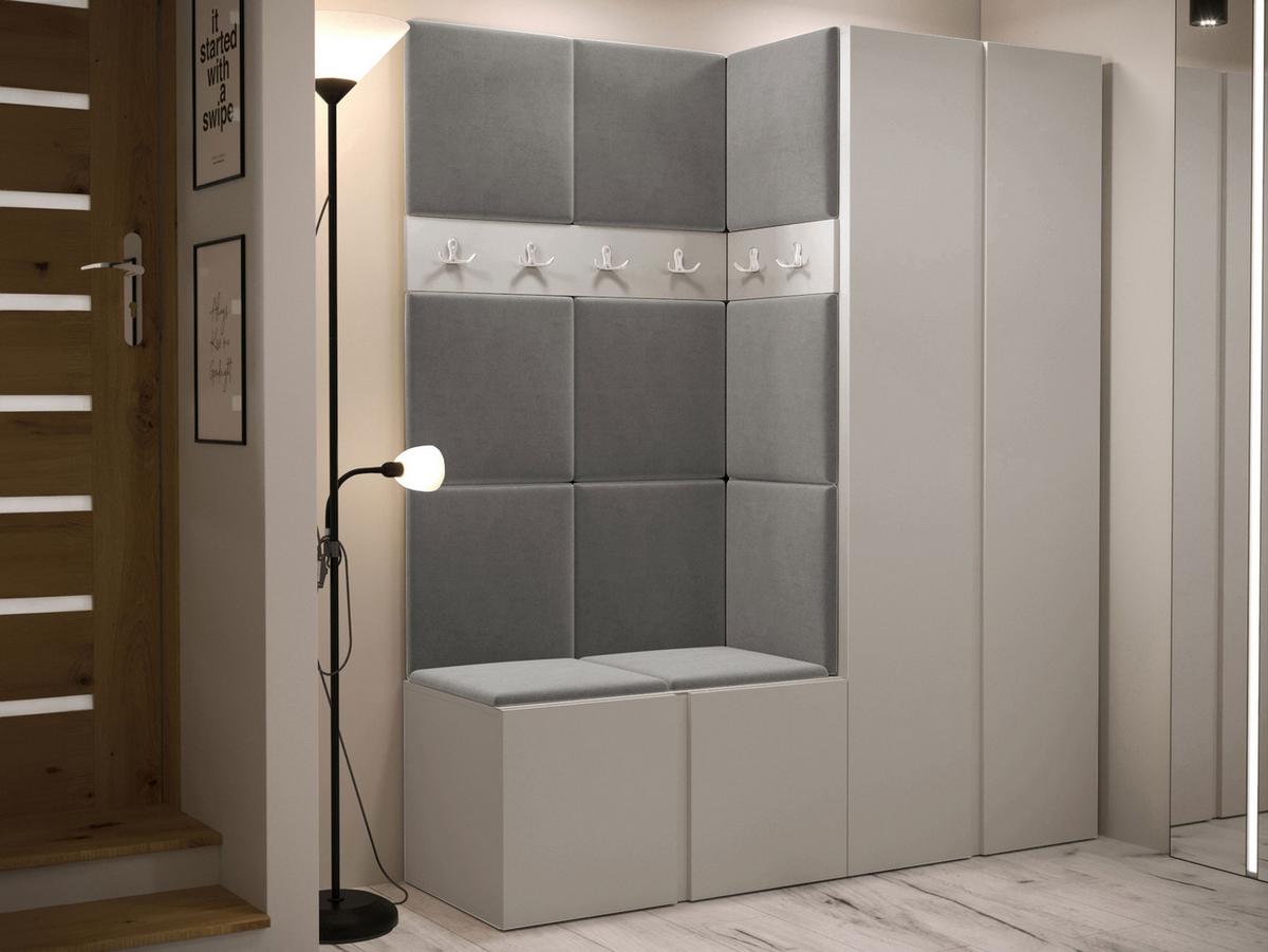 GARDEROBEN-SET Orion III - Kaschmir/Grau, Holzwerkstoff/Kunststoff (158/186/46cm) - MIRJAN24