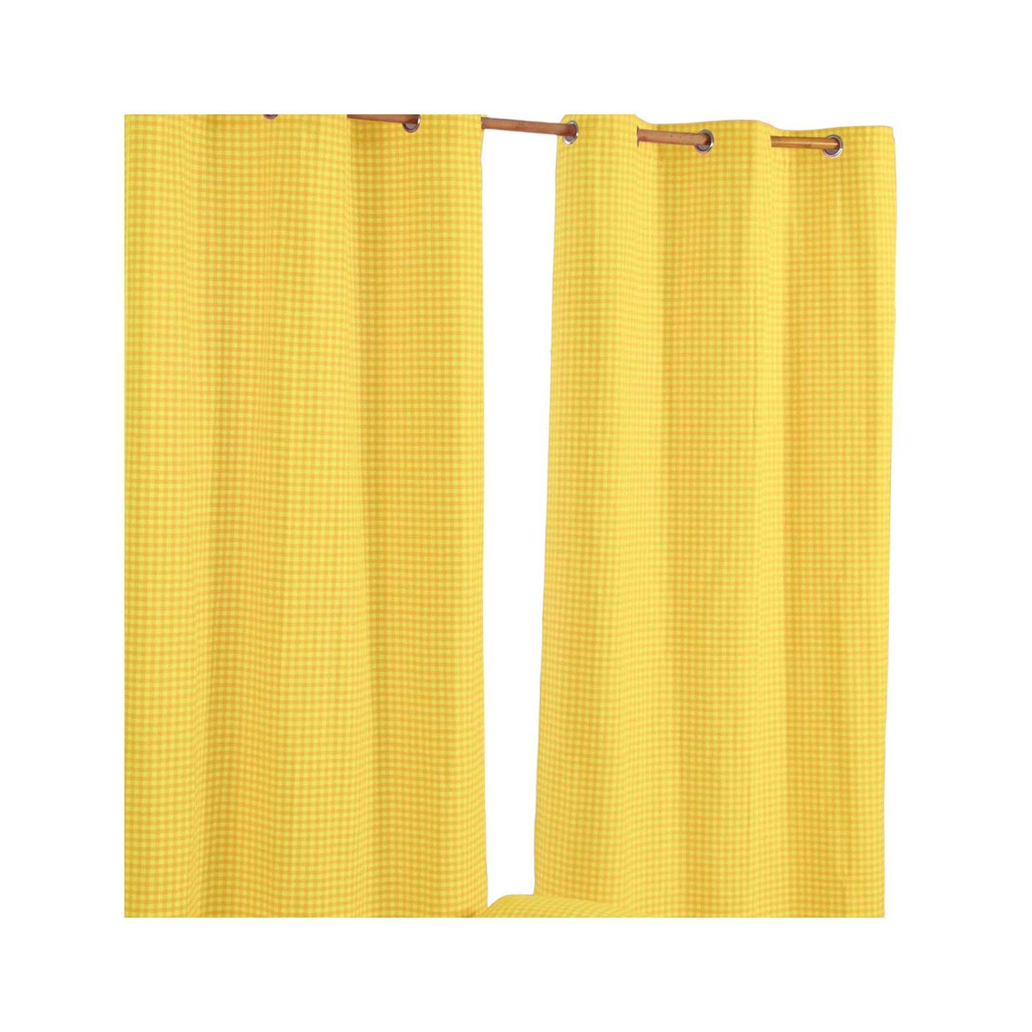 ÖSENVORHANG Vichy-Karo blickdicht 2er-Set, 137/182 cm - Gelb, Textil (137/182cm) - Homescapes
