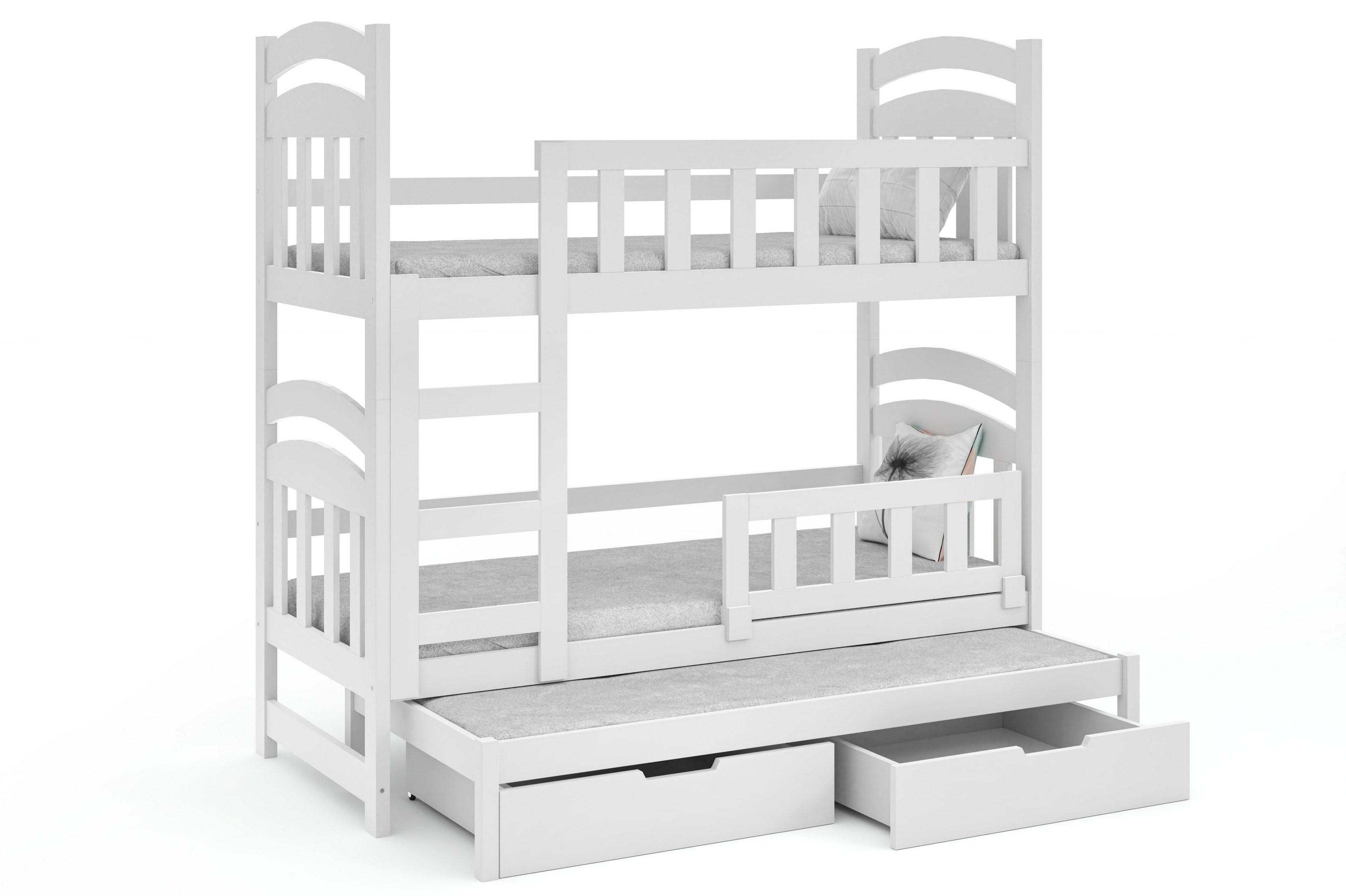 ETAGENBETT DUMBO mit Bettkasten 75x160 cm Weiß - Weiß, Holz (75/160cm) - MASSENO