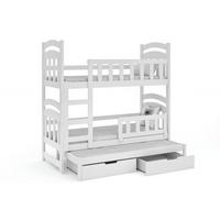 ETAGENBETT DUMBO mit Bettkasten 75x160 cm Weiß - Weiß, Holz (75/160cm) - MASSENO