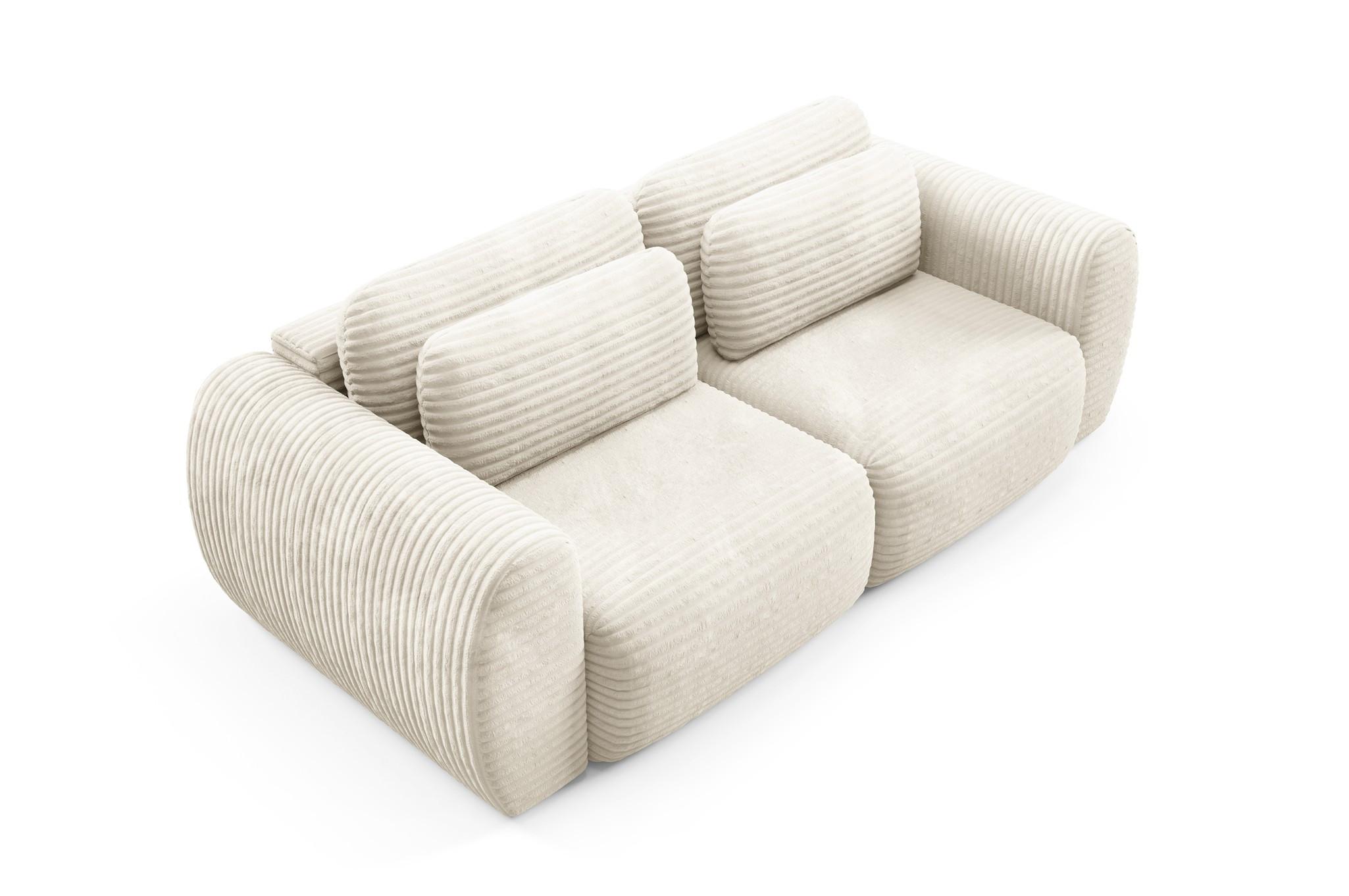 SCHLAFSOFA Simone - Creme, Holzwerkstoff/Textil (266/95/110cm) - Fun Möbel