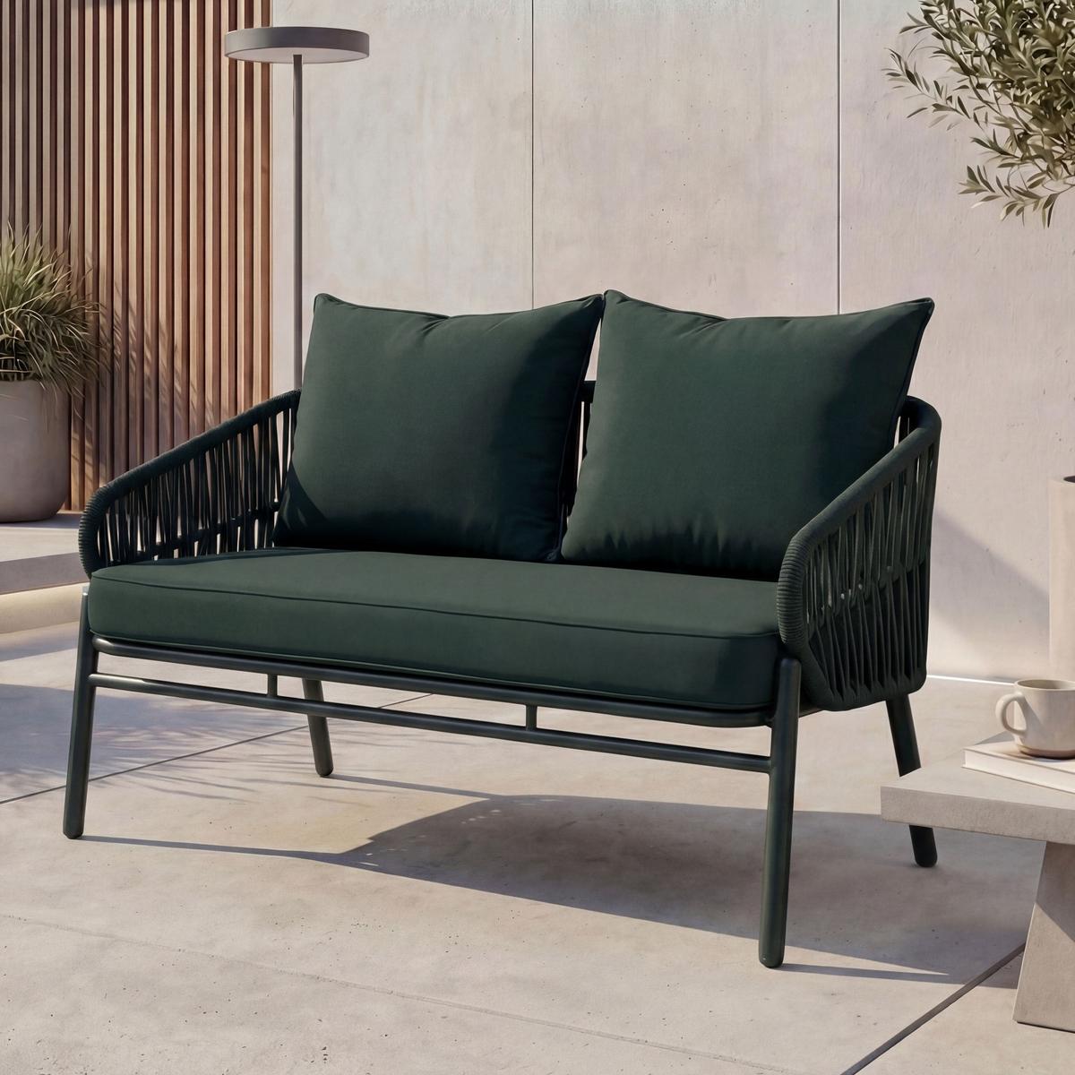 GARTENBANK Grün - Grün, Metall (116/83/65cm) - MCW