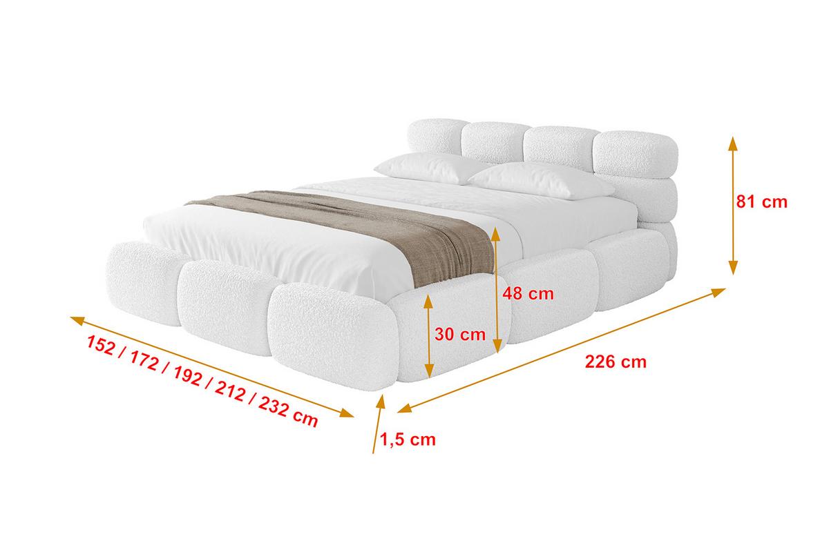POLSTERBETT mit Bettkasten und Lattenrost, Boxbett ohne Matratze - NOMA 120x200 Weiß - Weiß, Holzwerkstoff/Textil (120/200cm) - ALTDECOR