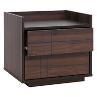 NACHTTISCH eckig Walnuss Dekor - Walnussfarben, Holz (48/43/41cm) - MCW