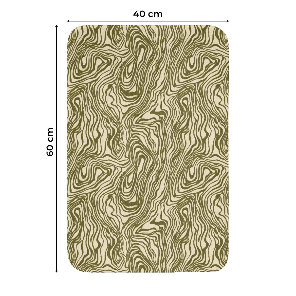 WC-VORLEGER Abstrakt - Marmor - Grün WC Teppich 40x60 cm - Dunkelgrün, Textil (40/1cm) - OnlyWow