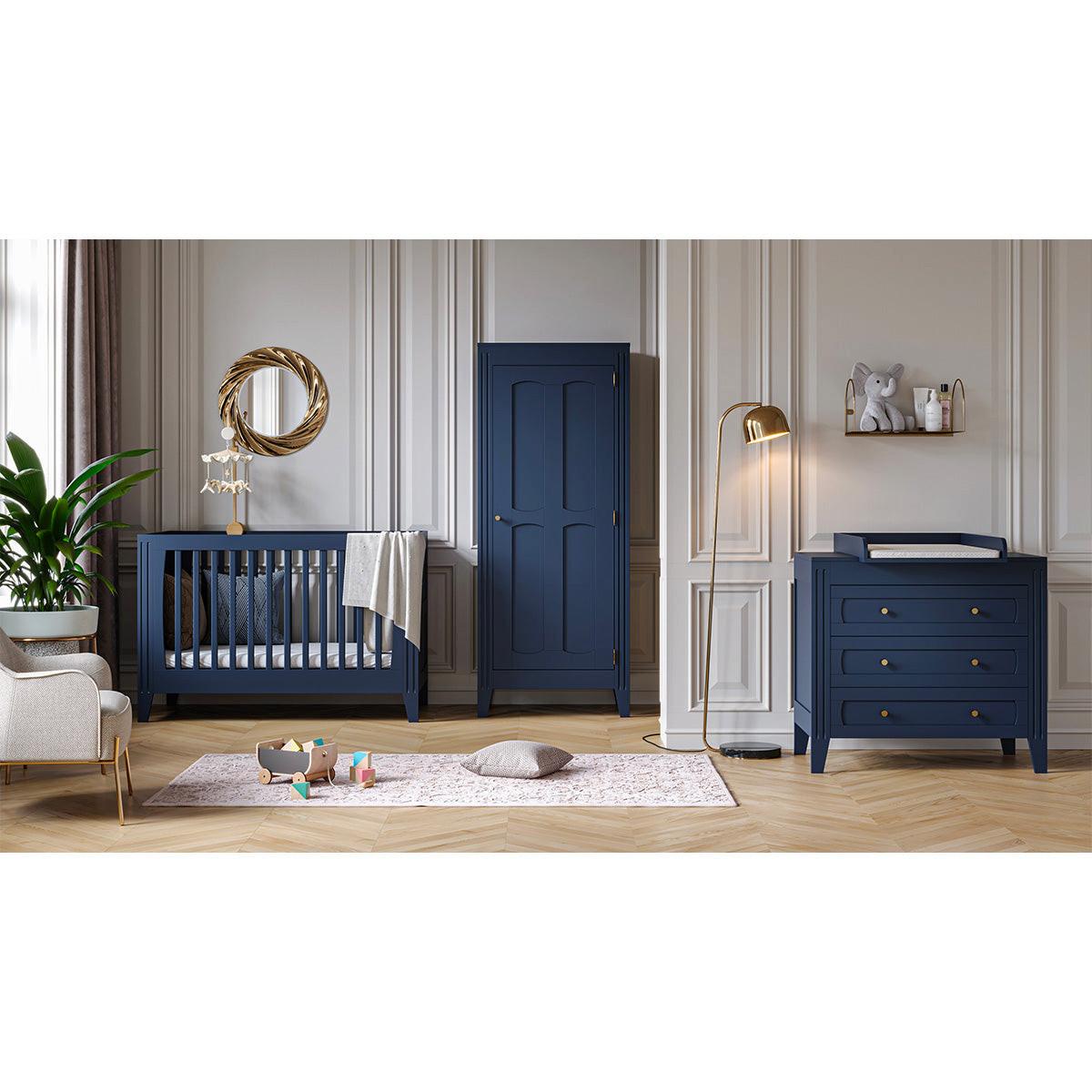 BABYZIMMER 2-teilig Milenne Blau - Blau, Holzwerkstoff (144/80/75cm) - Petits-meubles