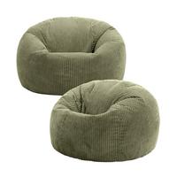 SITZSACK Klassisch Sessel aus Cord 2-tlg. - Salbeigrün, Textil (85/50/85cm) - icon