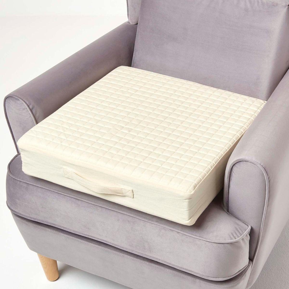 SITZKISSEN orthopädisch 50/50/10 cm – Sesselkissen creme - Beige, Textil (50/50/10cm) - Homescapes