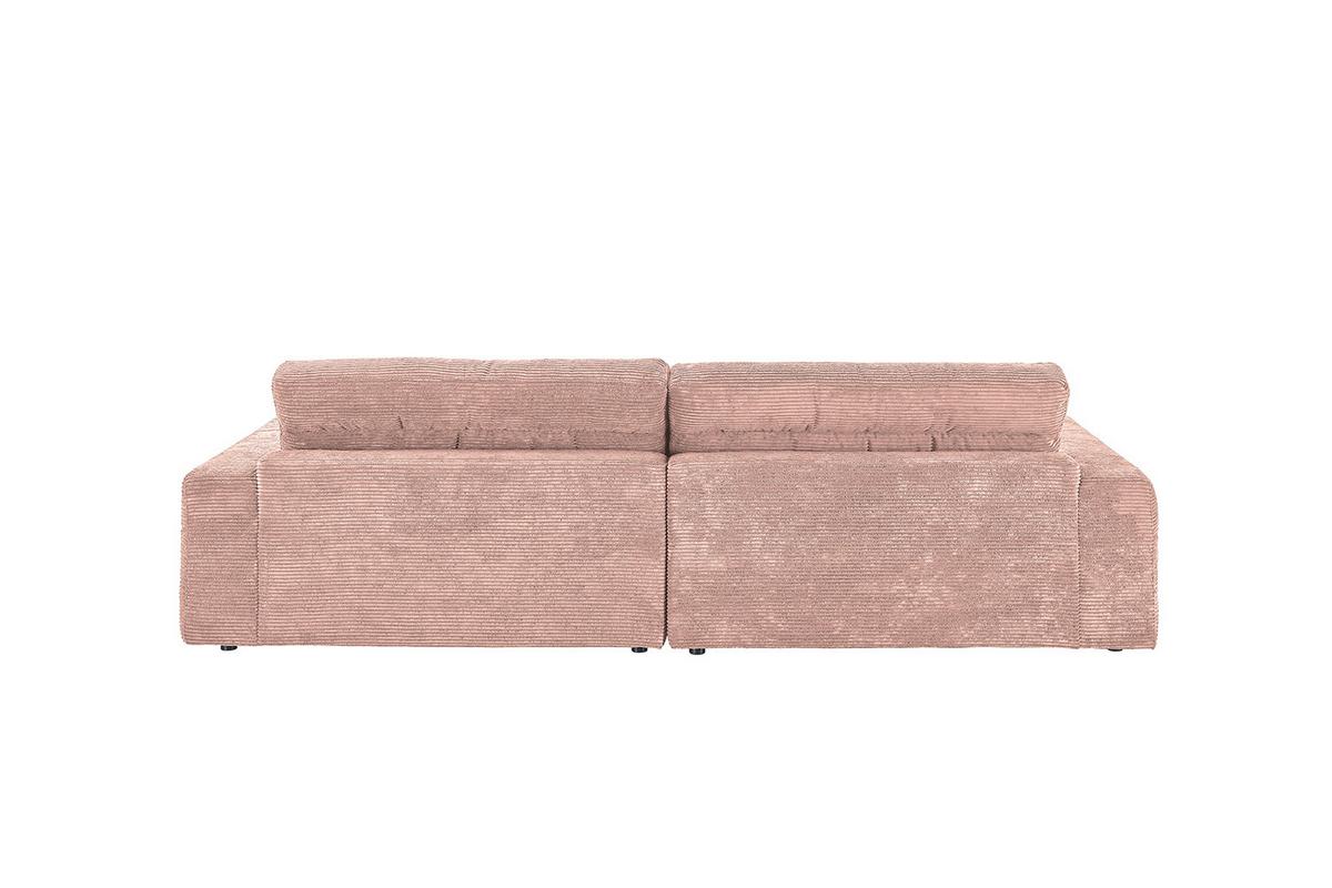 ECKSOFA LANA SOFA Pink Cord - Pink/Schwarz, Textil (296/205cm) - KAWOLA