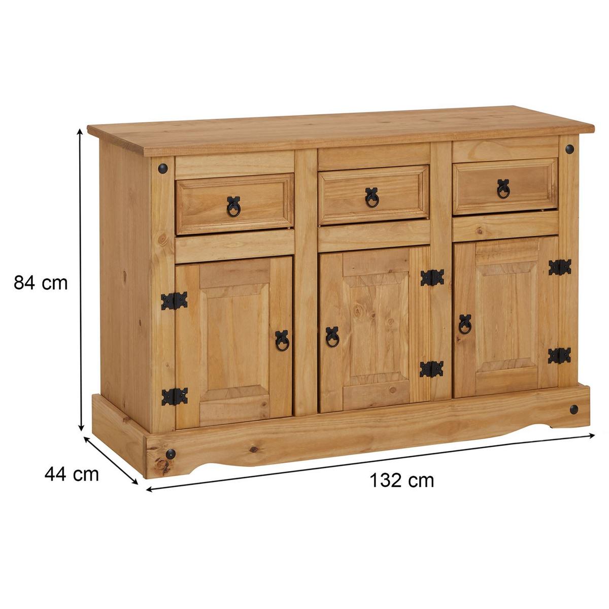 SIDEBOARD SALSA natur - Naturfarben, Holz (132/84/44cm) - CARO-Möbel