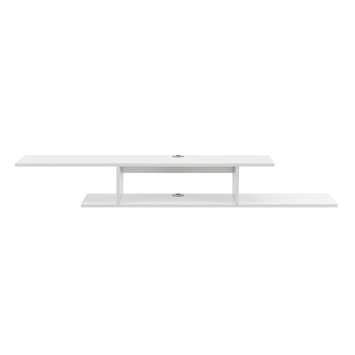 TV-WANDREGAL Støvring - Weiß, Holzwerkstoff (150/21/25cm) - [en.casa]