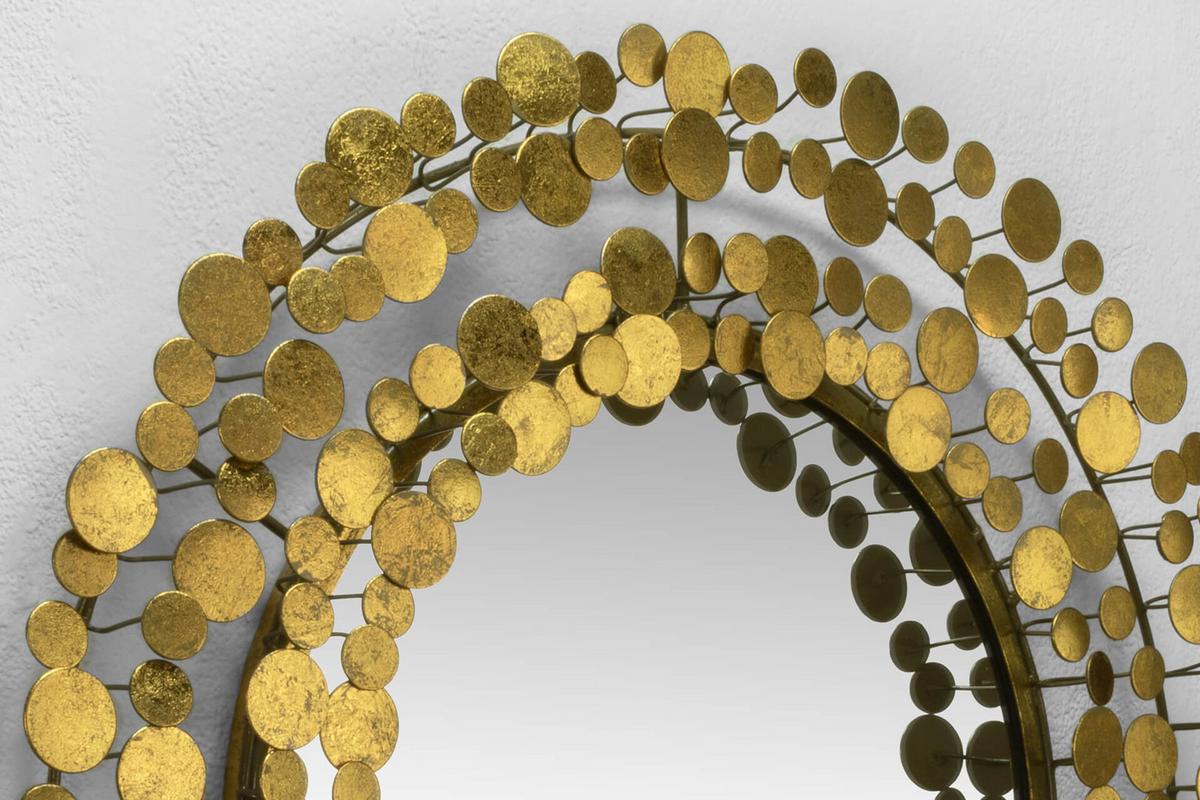 WANDSPIEGEL Gold 68/68 cm - Goldfarben, Metall (7.3/68/6cm) - KUNSTLOFT