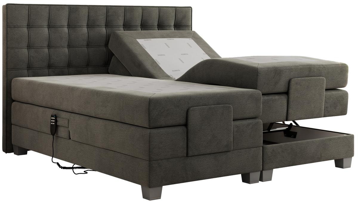 BOXBETT ELEKTRO 140/200 Dunkelgrau Velvet - H4 - Dunkelgrau, Holz/Textil (140/200cm) - MKS