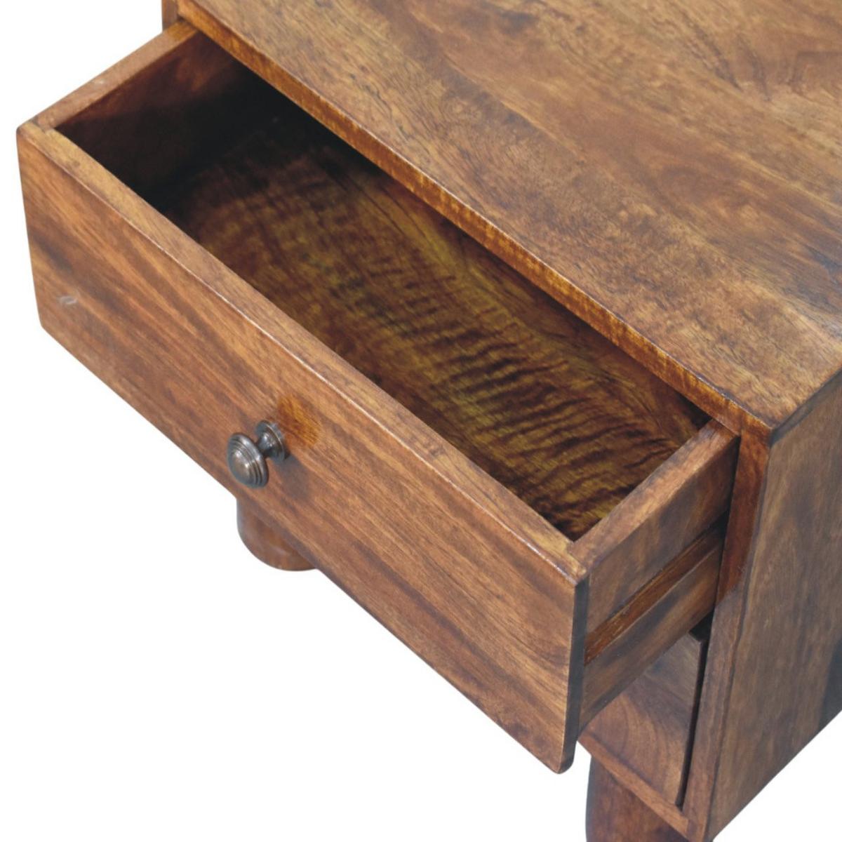 NACHTTISCH mit Kastanien-Finish, 2 Schubladen, dunkelbraun. - Dunkelbraun, Holz (45/39/35cm) - Artisan Furniture